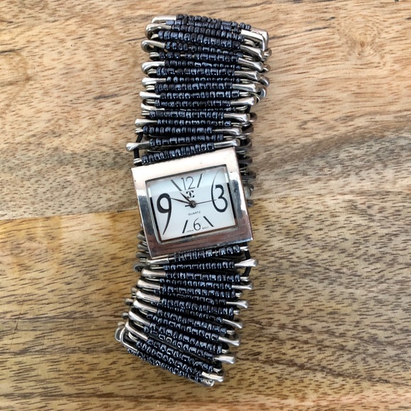 2/$20 Charming Charlie's Navy Blue Safety Pin Watch - Picture 1 of 2
